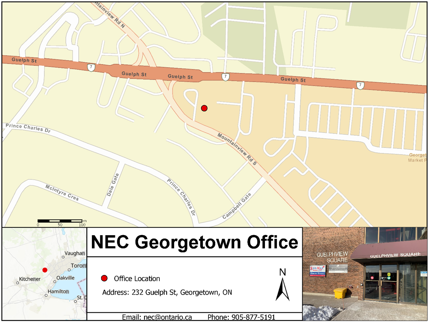 Map of NEC Georgetown Office